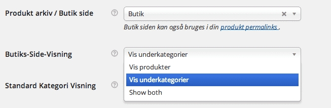 underkategori paa forside