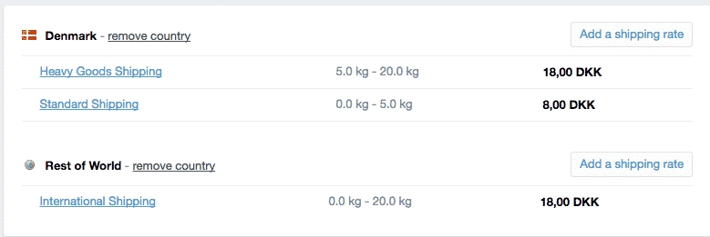 shipping rates