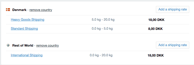 shipping rates