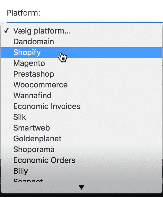 shopify som platform pakkelabels