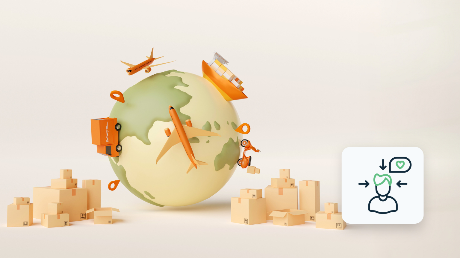 3D illustration af en global forsyningskæde, der fremhæver vigtigheden af at finde pålidelige dropshipping-leverandører til din webshop.