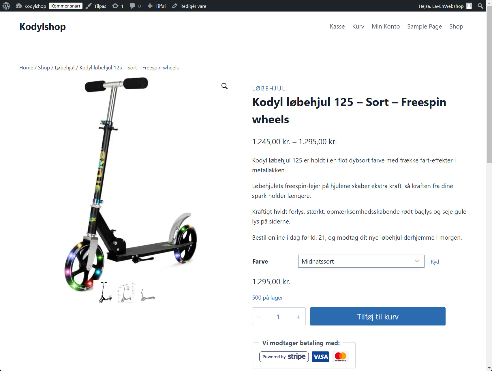 Guide til oprettelse af flere varer i WooCommerce efter produktopsætning er afsluttet, med oplysninger om betalingsopsætning og forsendelse.