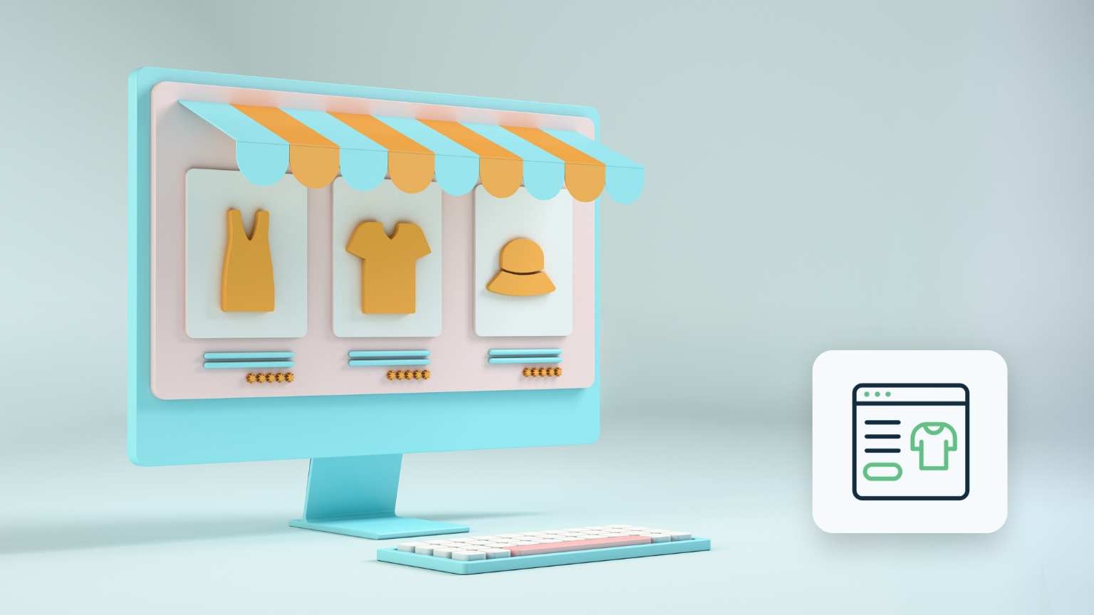 3D illustration af WooCommerce's produktoprettelsesgrænseflade, der fremhæver felter til produktnavn, beskrivelse, pris og kategorier for effektiv produktstyring i din WordPress-webshop.